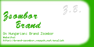 zsombor brand business card